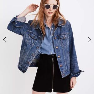 Madwell Denim Utility Zip Skirt in Black Forst